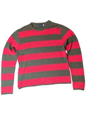 Vintage MT:2 Striped Knit Sweater Men's M Freddy Krueger Grunge Goth Horror Punk